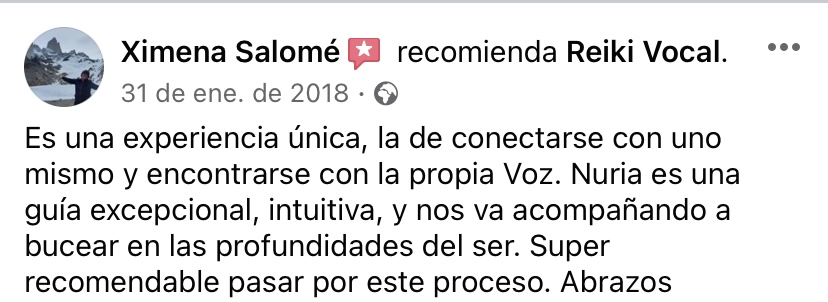 Recomendación de Ximena Salomé: una experiencia única de conectarse con uno mismo y encontrarse con la propia voz